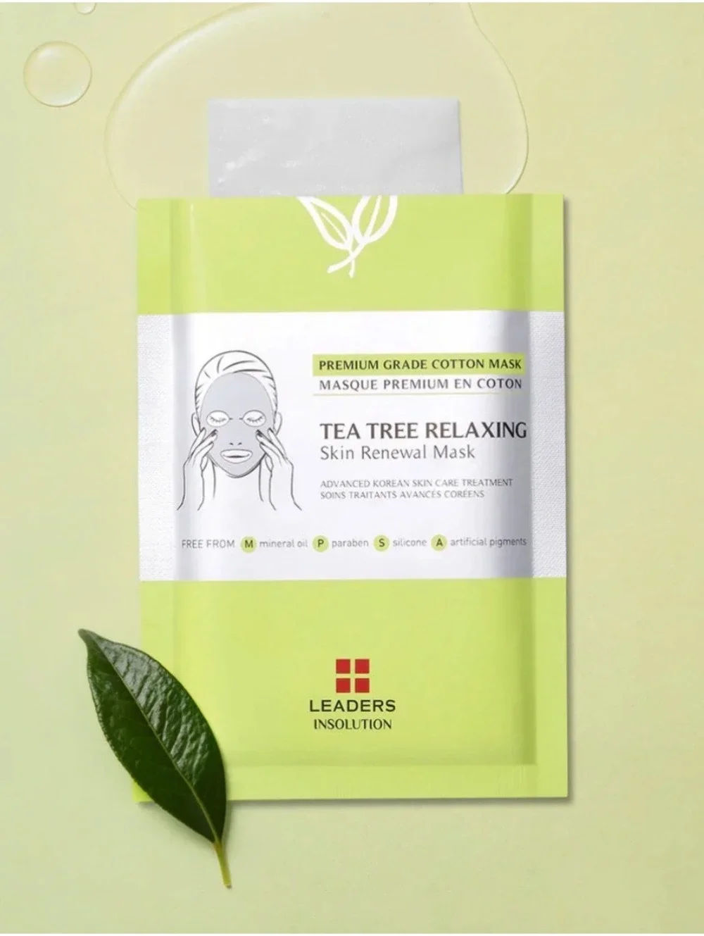 5 Pack of Masks Leaders Tea Tree Relaxing Skin Renewal Mask